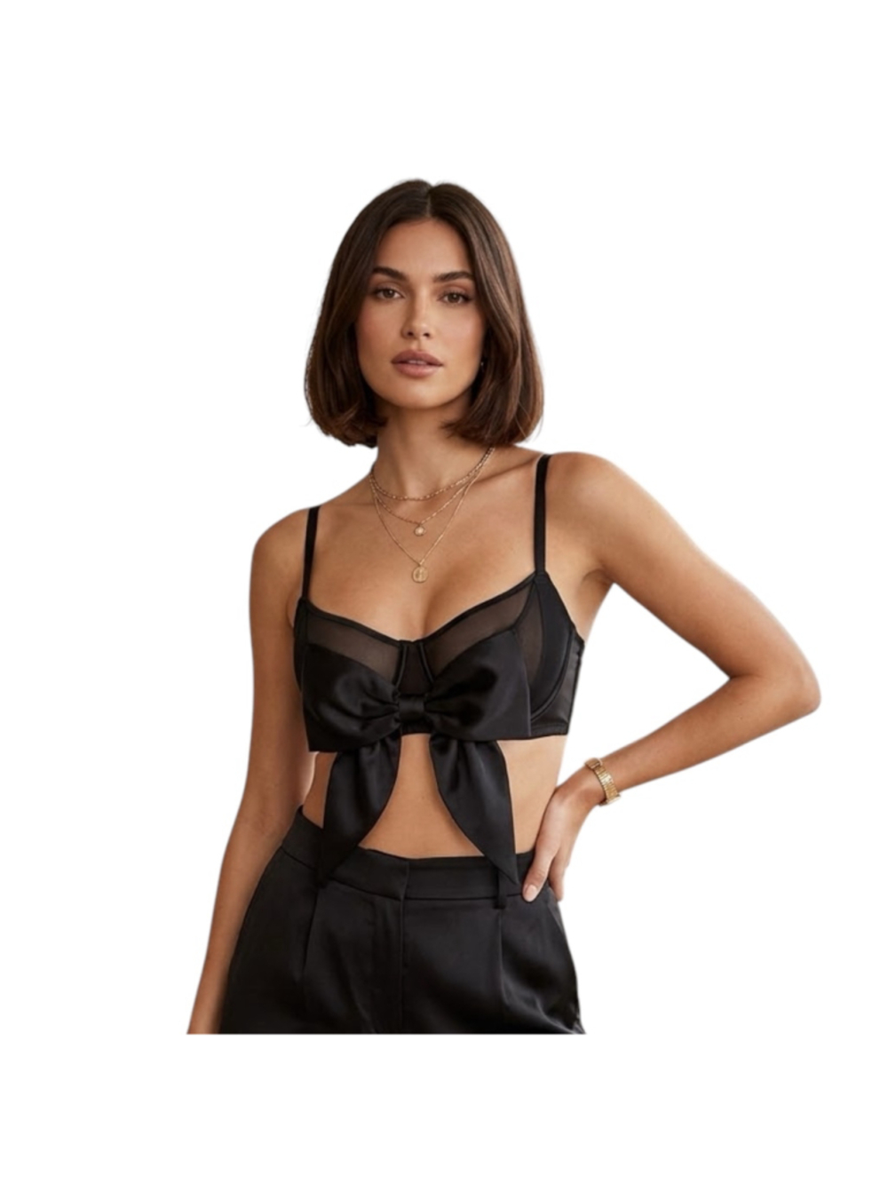 Victoria’s Secret Wicked Black Satin Bow Unlined Balconette Bra 32DDD